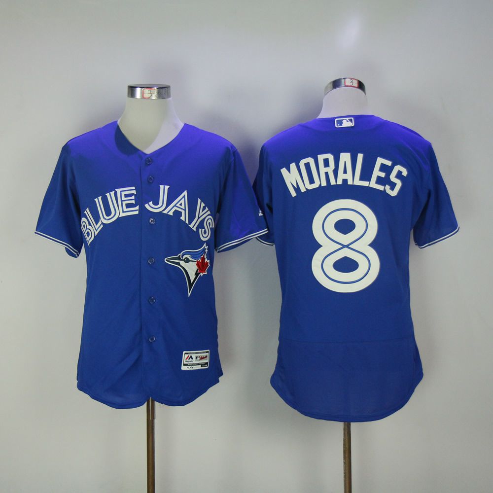 Men Toronto Blue Jays #8 Morales Blue MLB Jerseys->toronto blue jays->MLB Jersey
